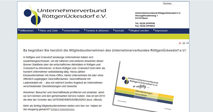 dieses Bild zeigt die Startseite von www.ubund.de