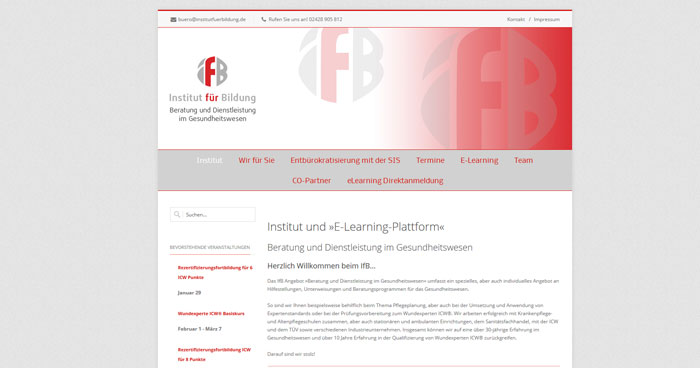 Bild der Internetseite www.institutfuerbildung.de